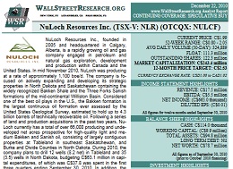 Front page of a WallStreet Research analyst report on NuLoch Resources